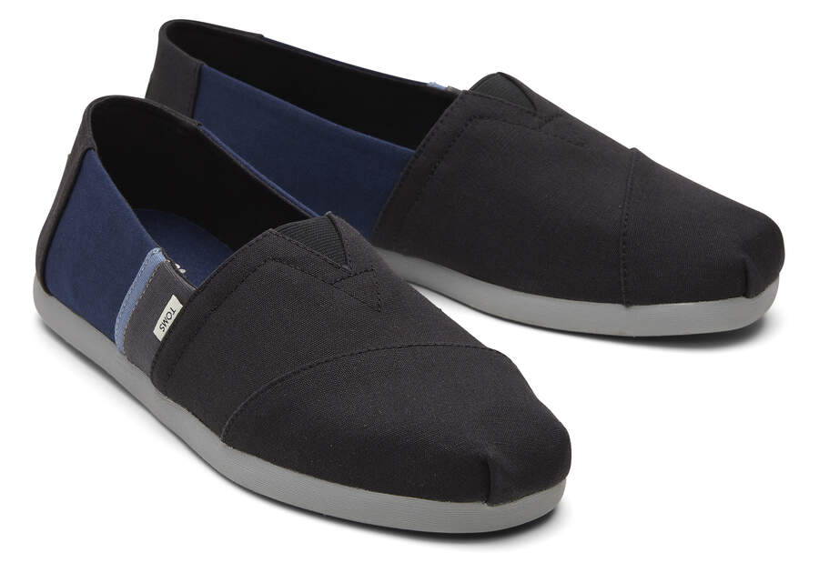 Toms Alpargata Colorblock Férfi Espadrilles Fekete Sötétkék Magyarország | HU270-048