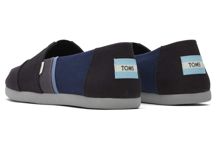 Toms Alpargata Colorblock Férfi Espadrilles Fekete Sötétkék Magyarország | HU270-048