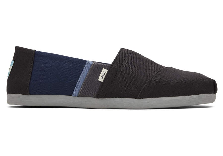 Toms Alpargata Colorblock Férfi Espadrilles Fekete Sötétkék Magyarország | HU270-048