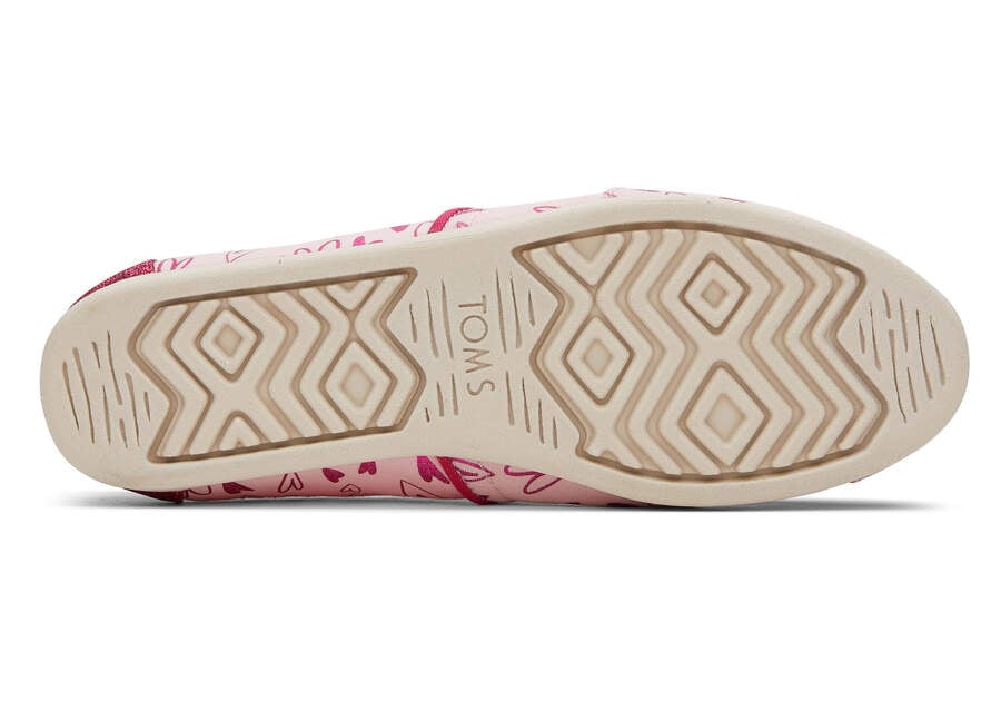 Toms Alpargata Foil Hearts Női Alpargatas Rózsaszín Magyarország | HU634-659