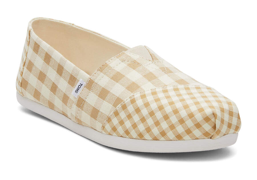 Toms Alpargata Gingham Női Alpargatas Barna Magyarország | HU540-728