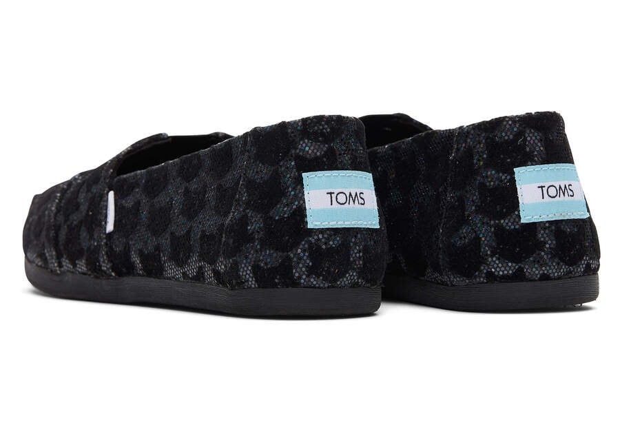 Toms Alpargata Glitter Cats Női Alpargatas Fekete Magyarország | HU453-988