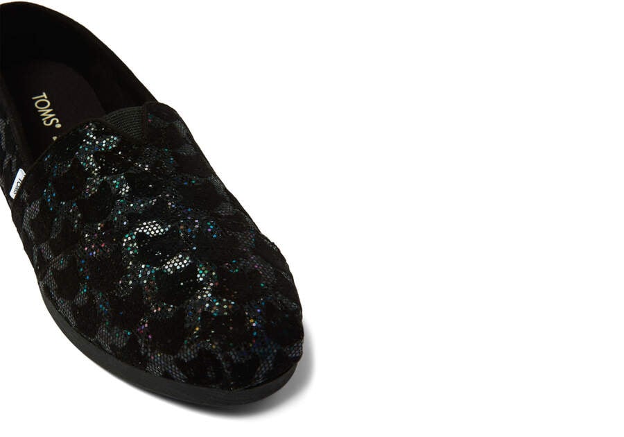 Toms Alpargata Glitter Cats Női Alpargatas Fekete Magyarország | HU453-988