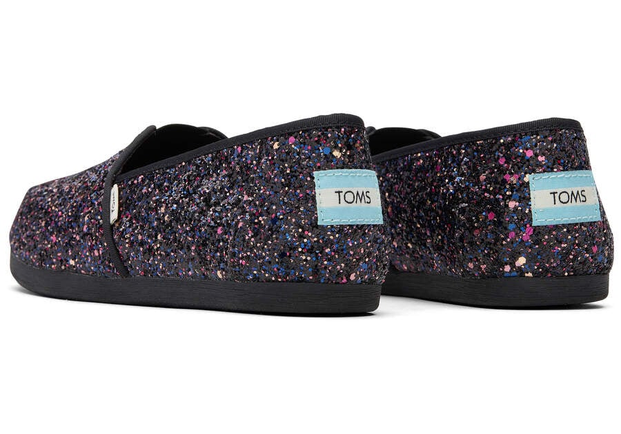 Toms Alpargata Glitter Női Alpargatas Fekete Magyarország | HU754-645