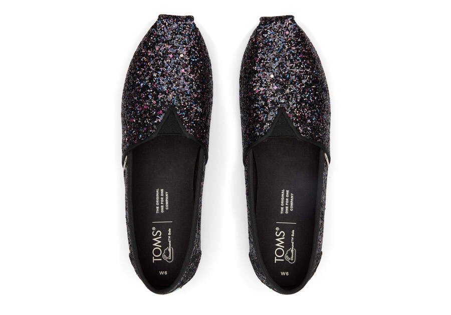 Toms Alpargata Glitter Női Alpargatas Fekete Magyarország | HU754-645