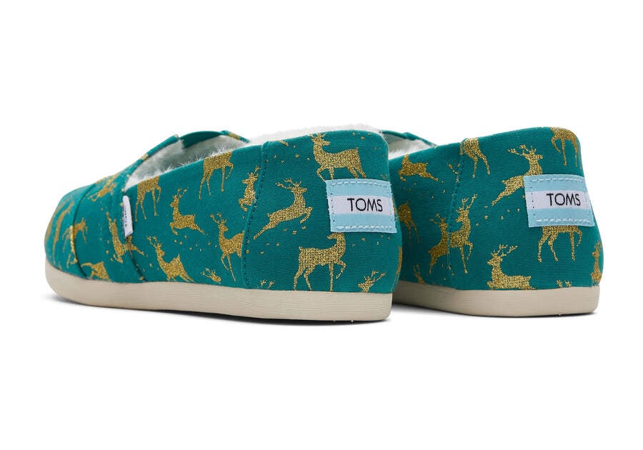 Toms Alpargata Glitter Reindeer Női Alpargatas Zöld Magyarország | HU424-488