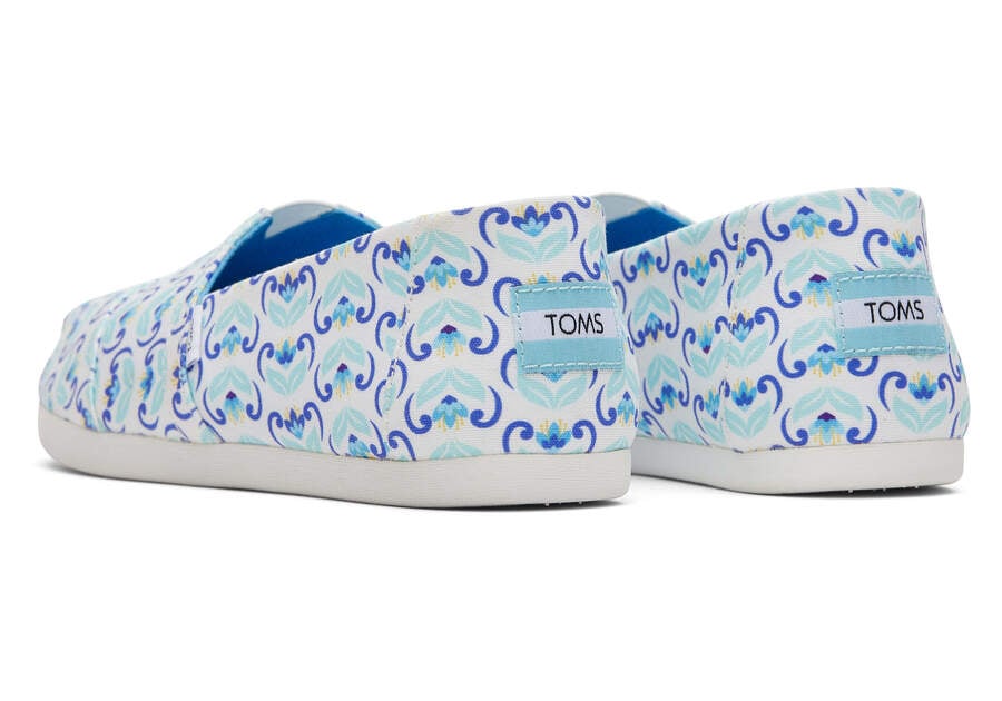 Toms Alpargata Mediterranean Flowers Női Alpargatas Kék Sötétkék Magyarország | HU280-456