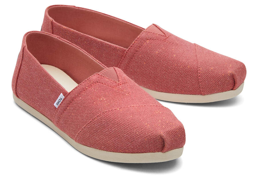 Toms Alpargata Metallic Linen Női Alpargatas Piros Metal Magyarország | HU150-079