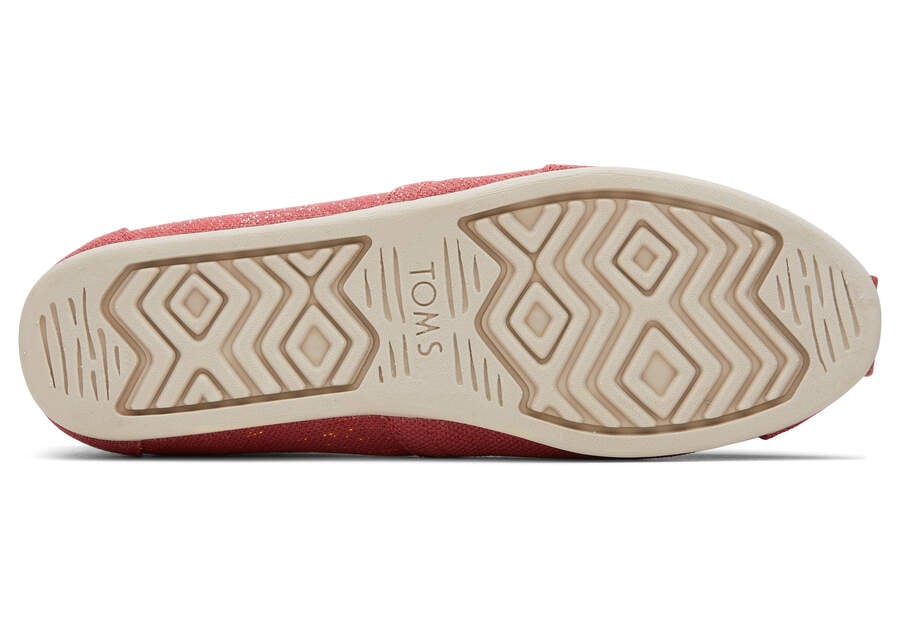 Toms Alpargata Metallic Linen Női Alpargatas Piros Metal Magyarország | HU150-079