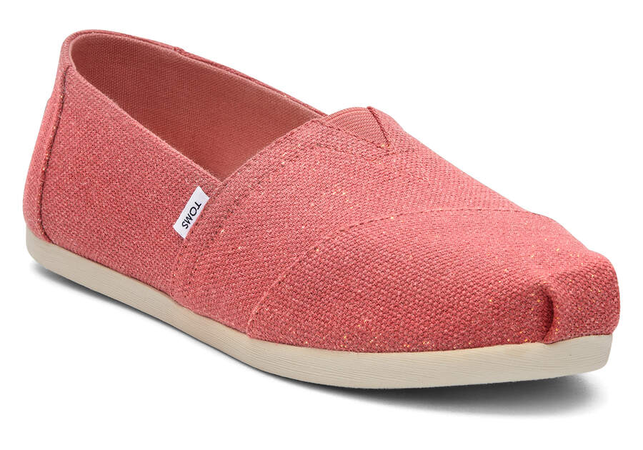 Toms Alpargata Metallic Linen Női Alpargatas Piros Metal Magyarország | HU150-079