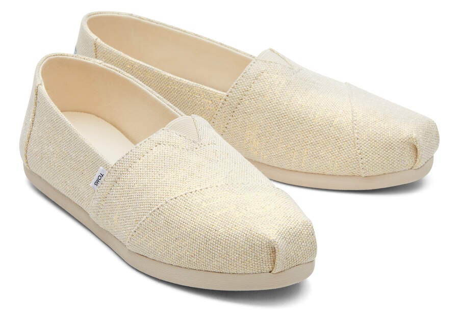 Toms Alpargata Metallic Linen Női Alpargatas Krém Metal Magyarország | HU778-633