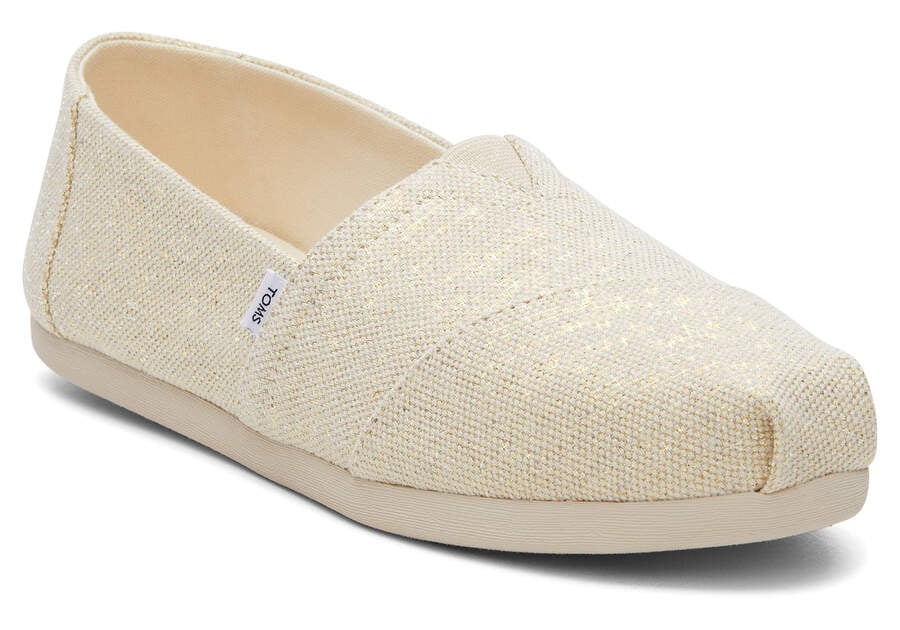 Toms Alpargata Metallic Linen Női Alpargatas Krém Metal Magyarország | HU778-633