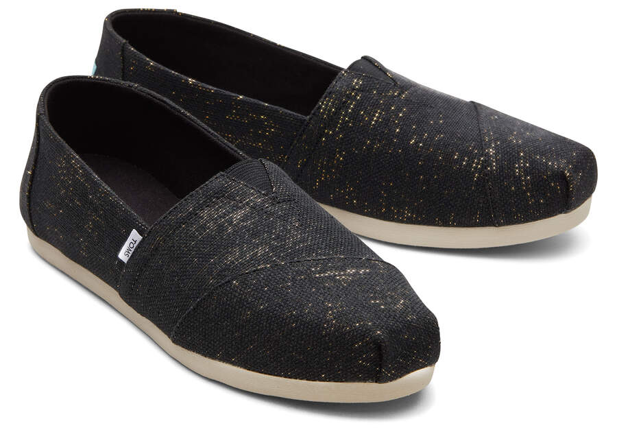 Toms Alpargata Metallic Linen Női Alpargatas Fekete Metal Magyarország | HU864-559