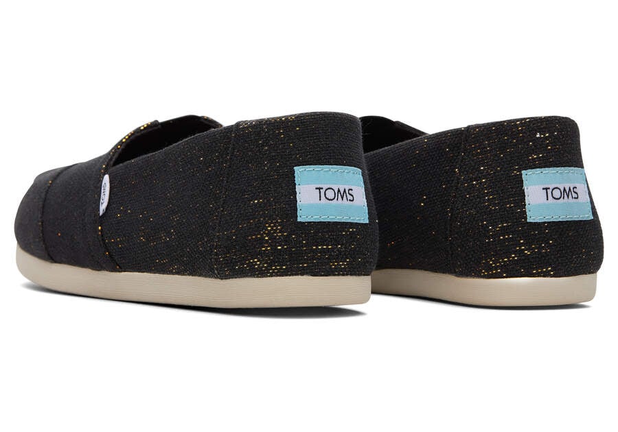 Toms Alpargata Metallic Linen Női Alpargatas Fekete Metal Magyarország | HU864-559