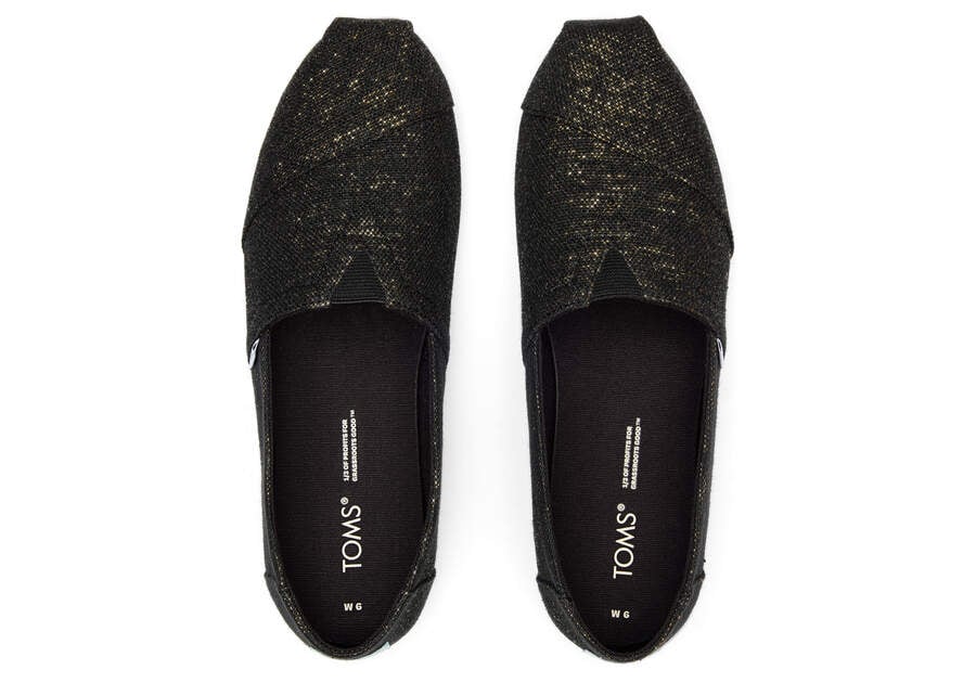 Toms Alpargata Metallic Linen Női Alpargatas Fekete Metal Magyarország | HU864-559