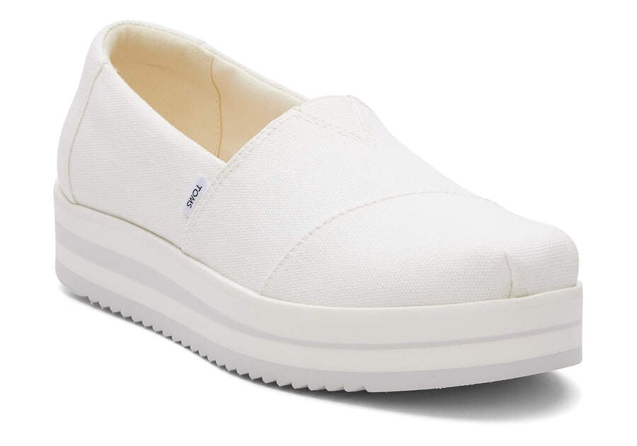 Toms Alpargata Midform Espadrille Női Platform Cipő Fehér Magyarország | HU232-333