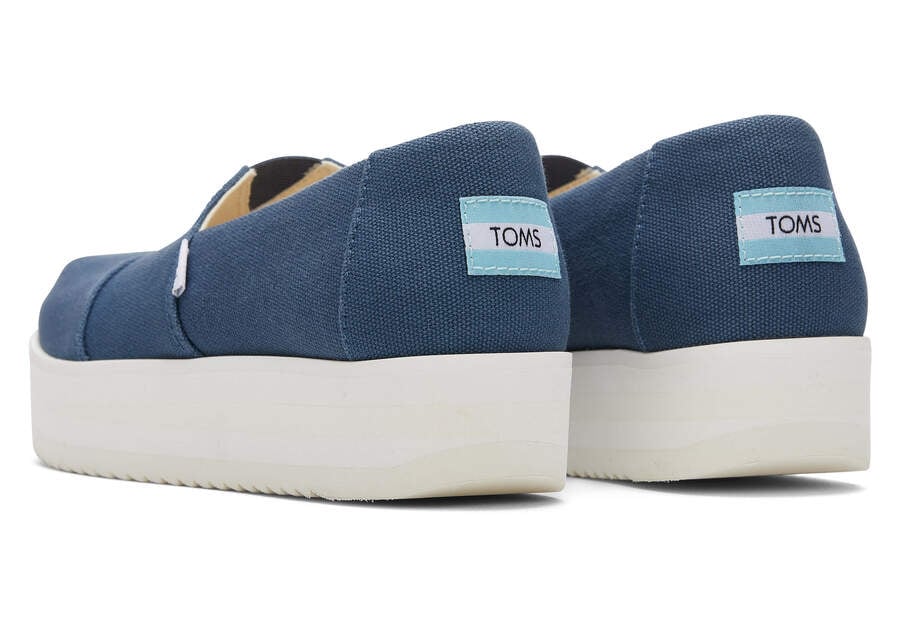 Toms Alpargata Midform Espadrille Női Platform Cipő Sötétkék Magyarország | HU503-120