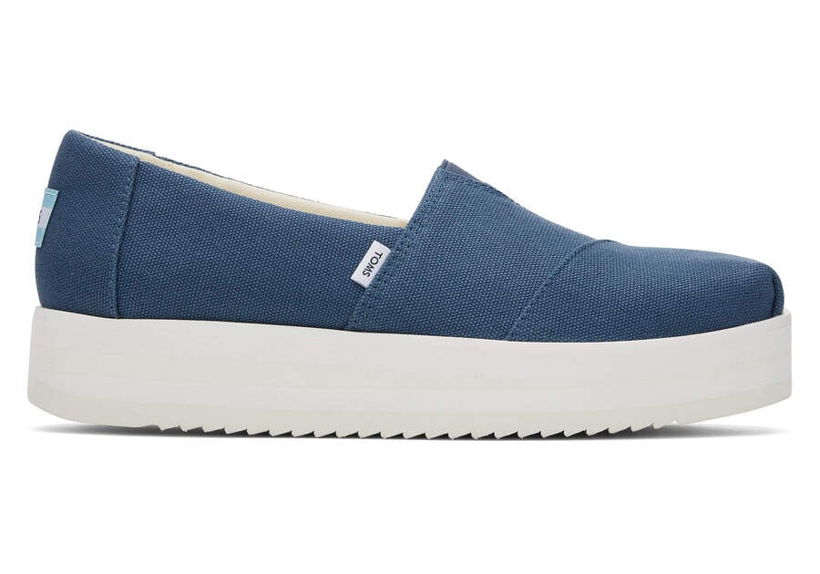 Toms Alpargata Midform Espadrille Női Platform Cipő Sötétkék Magyarország | HU503-120