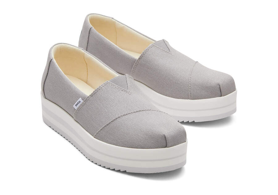 Toms Alpargata Midform Espadrille Női Platform Cipő Szürke Magyarország | HU743-783