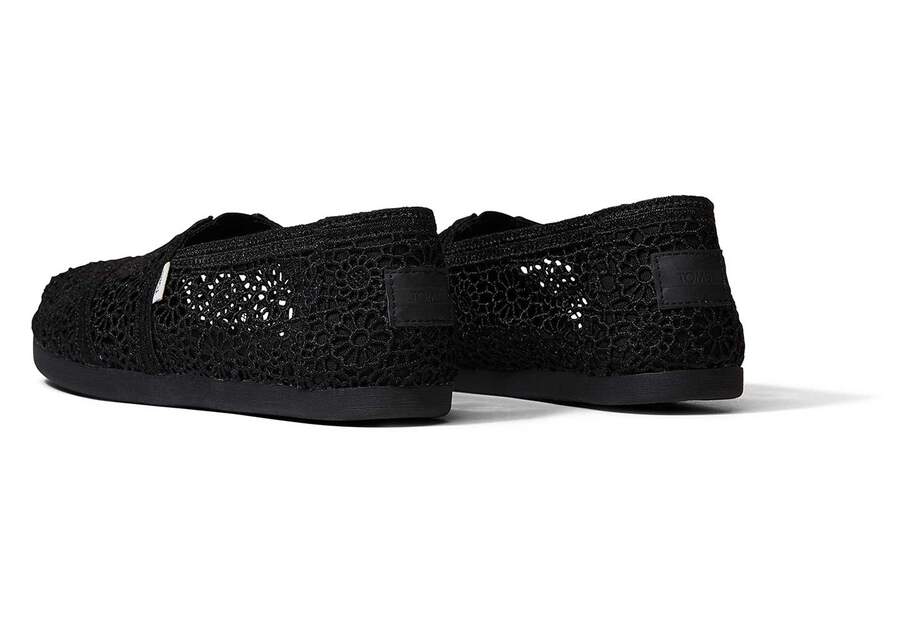 Toms Alpargata Moroccan Crochet Női Alpargatas Fekete Magyarország | HU281-613