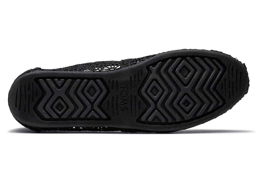 Toms Alpargata Moroccan Crochet Női Alpargatas Fekete Magyarország | HU281-613