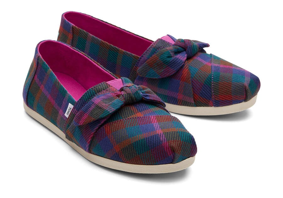 Toms Alpargata Plaid Bow Női Alpargatas Sötétfukszia Magyarország | HU942-376