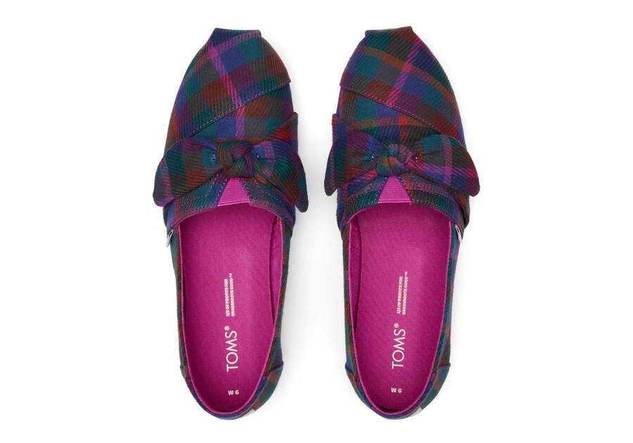 Toms Alpargata Plaid Bow Női Alpargatas Sötétfukszia Magyarország | HU942-376