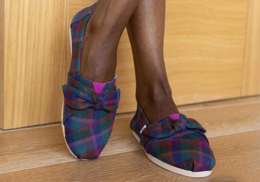 Toms Alpargata Plaid Bow Női Alpargatas Sötétfukszia Magyarország | HU942-376