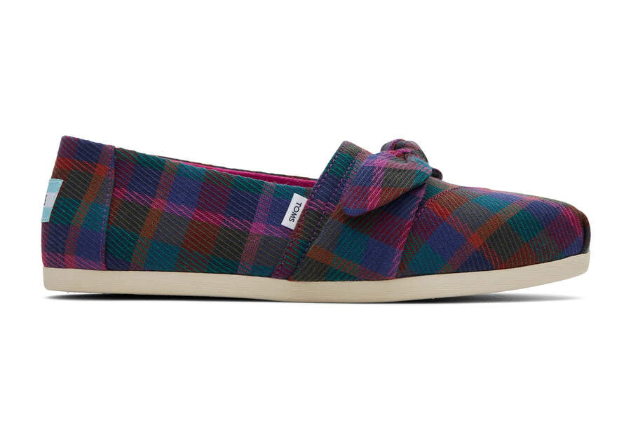 Toms Alpargata Plaid Bow Női Alpargatas Sötétfukszia Magyarország | HU942-376