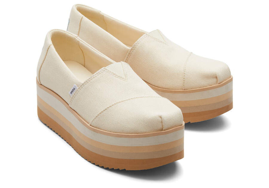 Toms Alpargata Platform Espadrille Női Platform Cipő Krém Magyarország | HU078-125