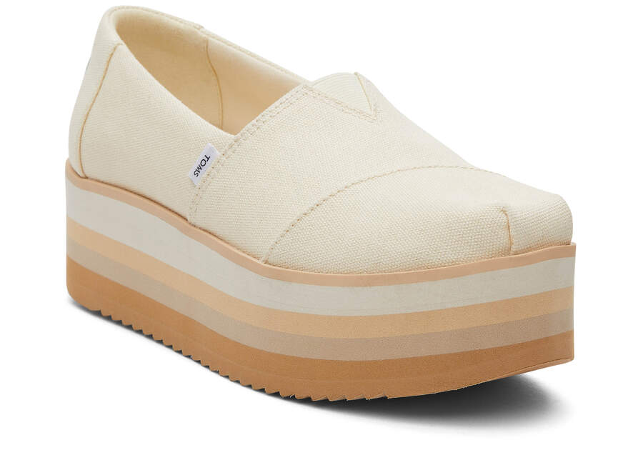 Toms Alpargata Platform Espadrille Női Platform Cipő Krém Magyarország | HU078-125