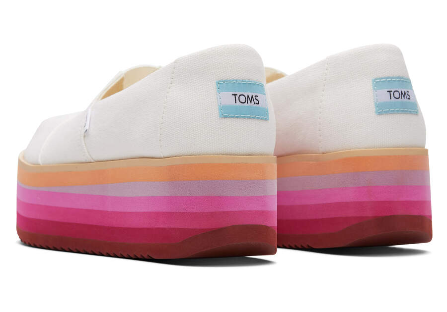 Toms Alpargata Platform Espadrille Női Platform Cipő Fehér Rózsaszín Magyarország | HU132-283