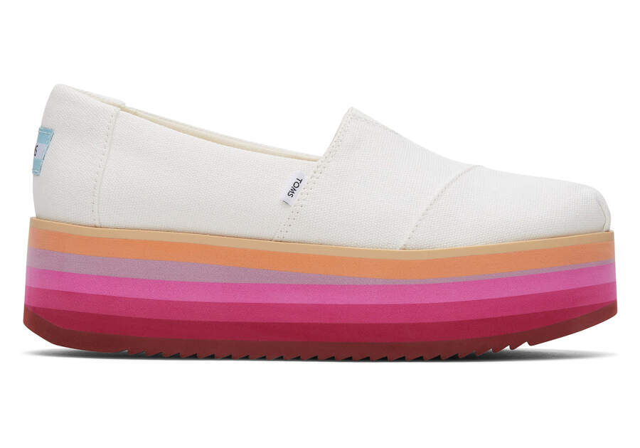 Toms Alpargata Platform Espadrille Női Platform Cipő Fehér Rózsaszín Magyarország | HU132-283