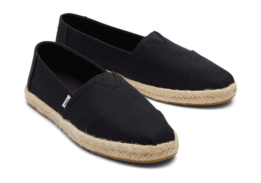 Toms Alpargata Recycled Pamut Rope Espadrille Női Espadrilles Fekete Magyarország | HU022-723