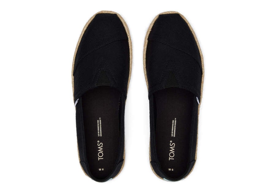 Toms Alpargata Recycled Pamut Rope Espadrille Női Espadrilles Fekete Magyarország | HU022-723