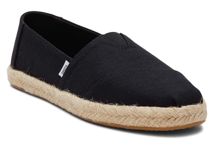 Toms Alpargata Recycled Pamut Rope Espadrille Női Espadrilles Fekete Magyarország | HU022-723