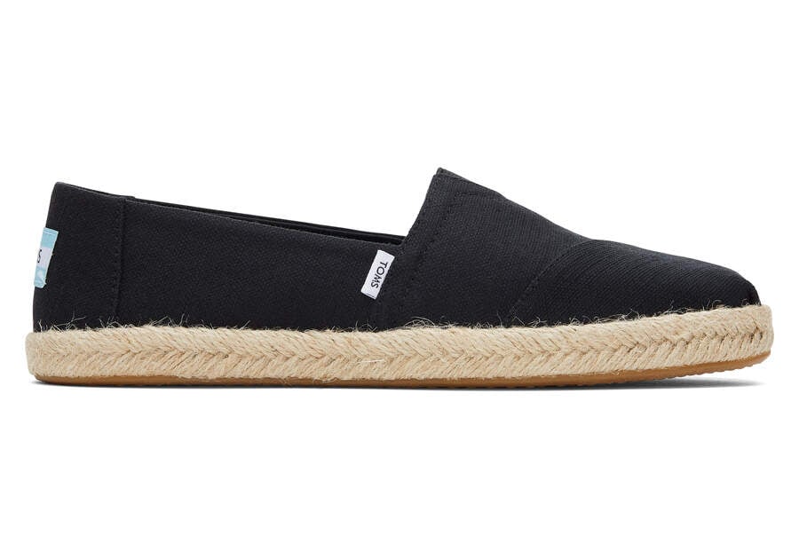 Toms Alpargata Recycled Pamut Rope Espadrille Női Espadrilles Fekete Magyarország | HU022-723