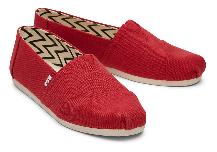 Toms Alpargata Recycled Pamut Vászon Férfi Alpargatas Piros Magyarország | HU348-561