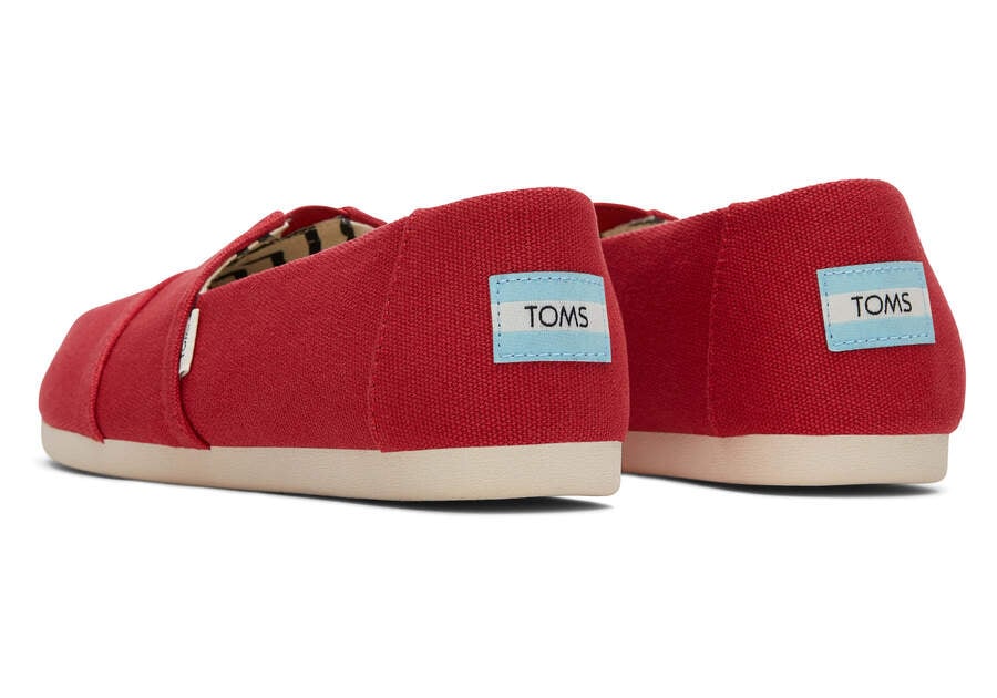 Toms Alpargata Recycled Pamut Vászon Női Alpargatas Piros Magyarország | HU482-186