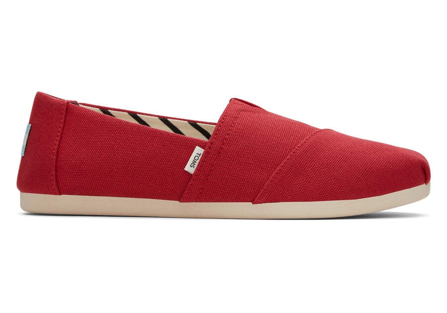 Toms Alpargata Recycled Pamut Vászon Női Alpargatas Piros Magyarország | HU482-186