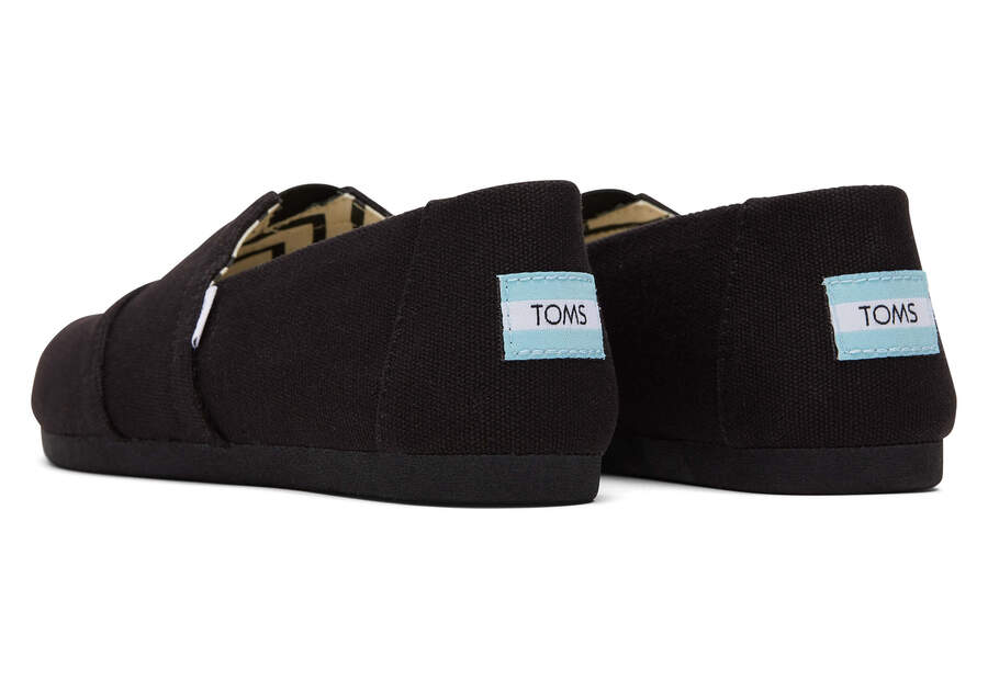 Toms Alpargata Recycled Pamut Vászon Női Alpargatas Fekete Magyarország | HU581-762