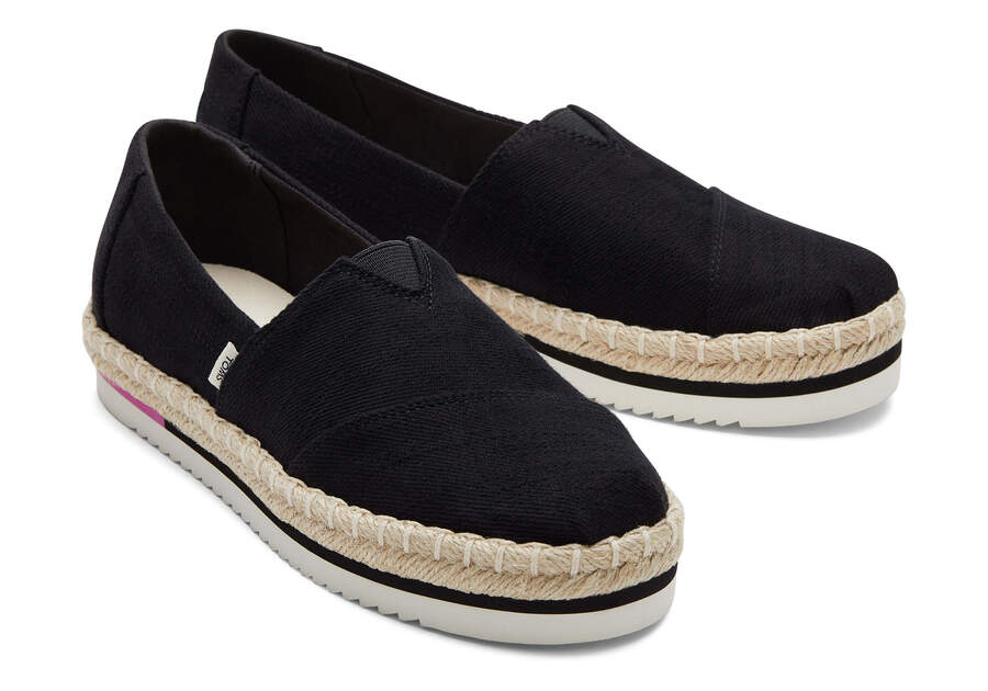 Toms Alpargata Rope Platform Női Espadrilles Fekete Magyarország | HU492-621