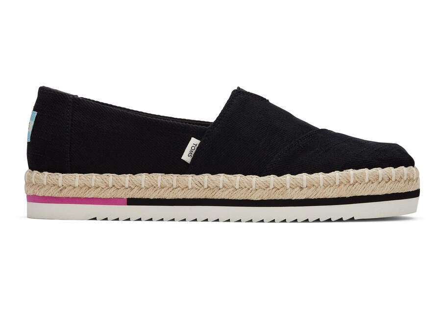 Toms Alpargata Rope Platform Női Espadrilles Fekete Magyarország | HU492-621