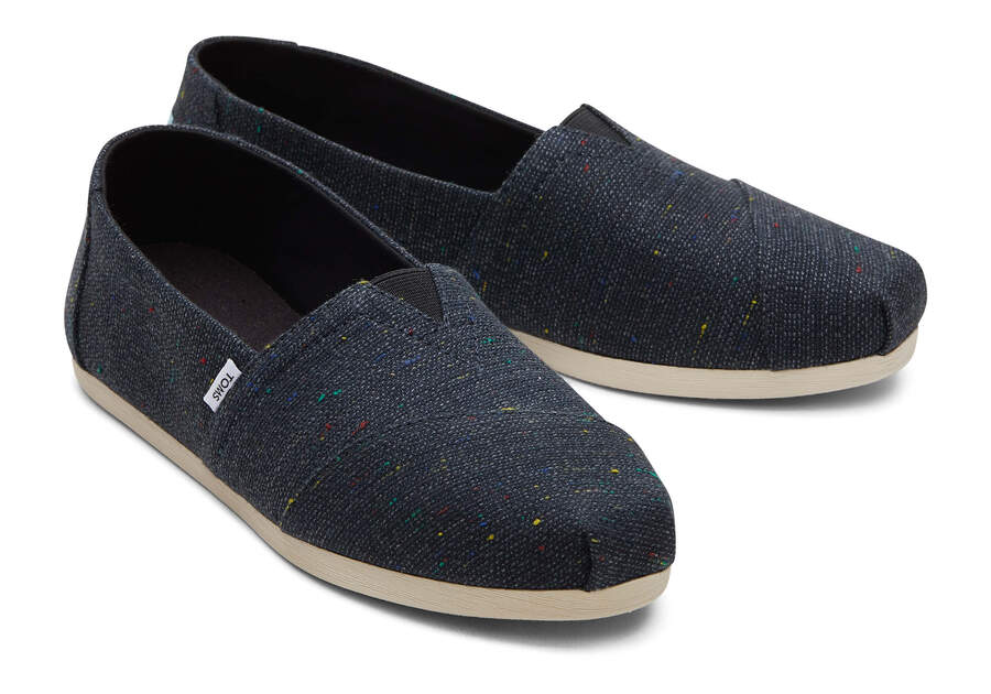 Toms Alpargata Speckled Recycled Pamut Női Alpargatas Fekete Magyarország | HU496-056