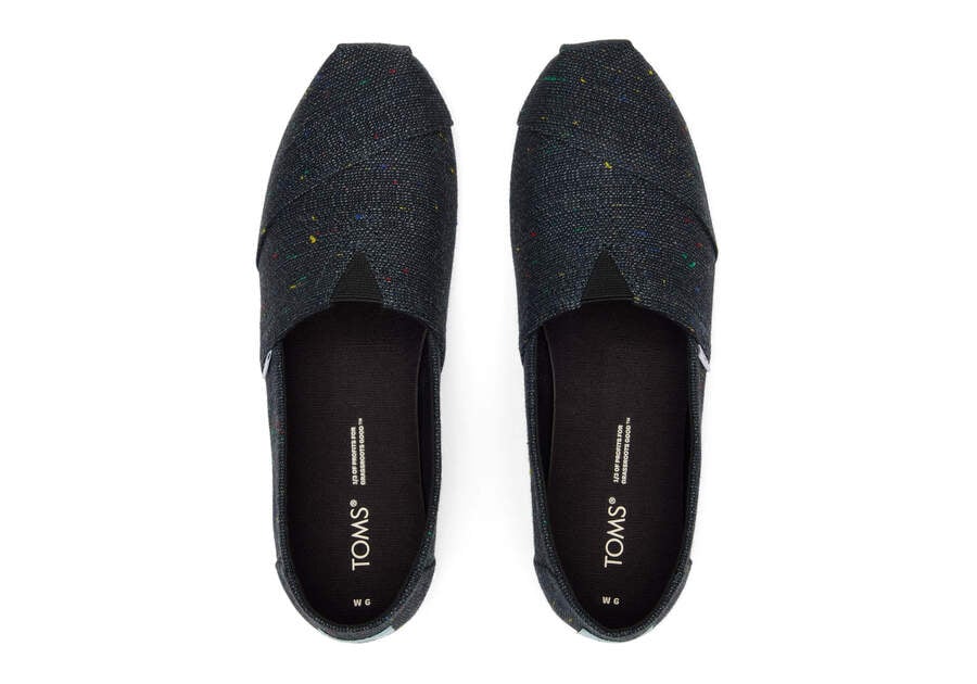 Toms Alpargata Speckled Recycled Pamut Női Alpargatas Fekete Magyarország | HU496-056