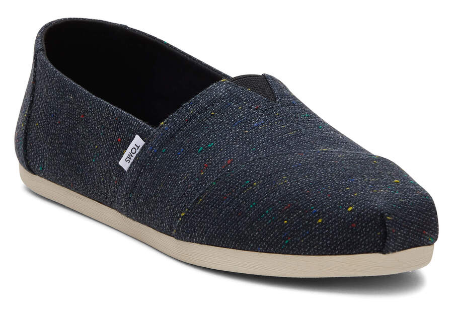 Toms Alpargata Speckled Recycled Pamut Női Alpargatas Fekete Magyarország | HU496-056