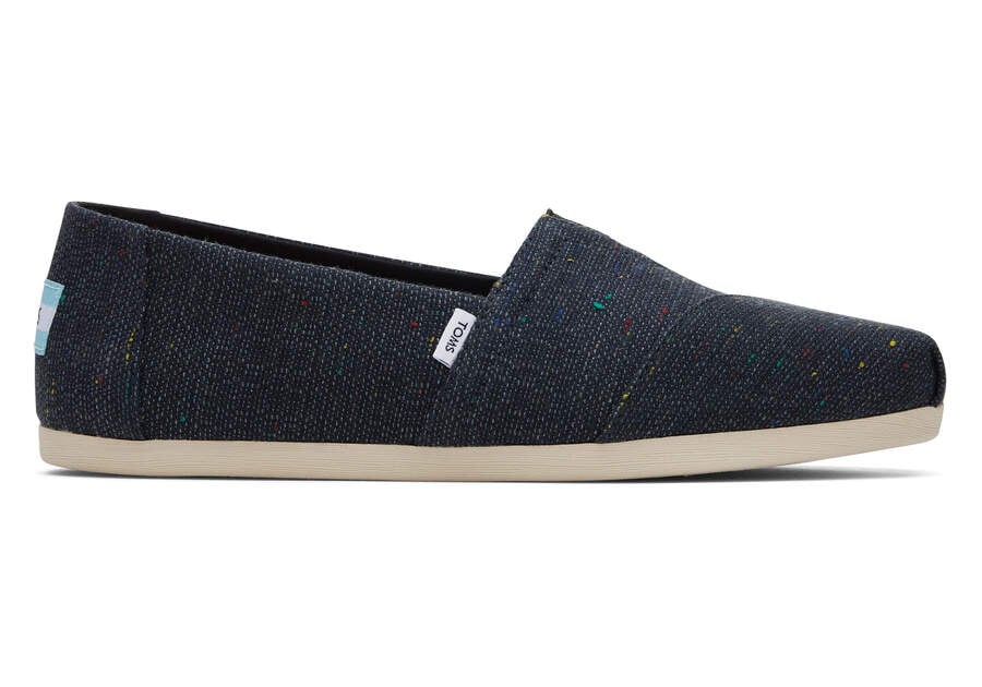 Toms Alpargata Speckled Recycled Pamut Női Alpargatas Fekete Magyarország | HU496-056