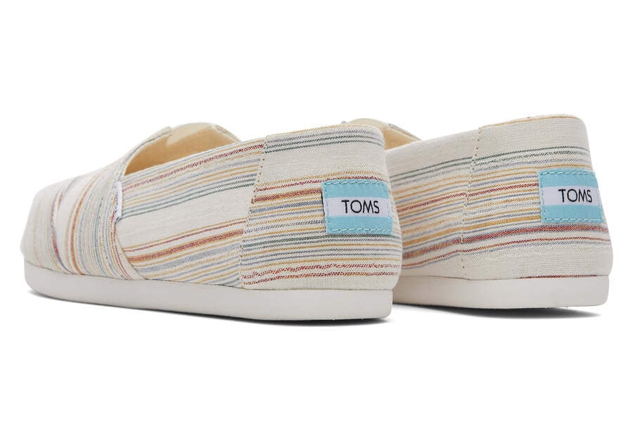 Toms Alpargata Stripes Recycled Pamut Női Alpargatas Krém Magyarország | HU350-860