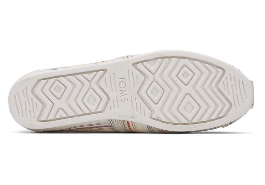 Toms Alpargata Stripes Recycled Pamut Női Alpargatas Krém Magyarország | HU350-860