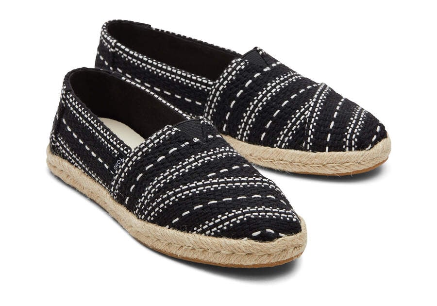 Toms Alpargata Vaskos Global Woven Rope Espadrille Női Espadrilles Fekete Magyarország | HU536-823